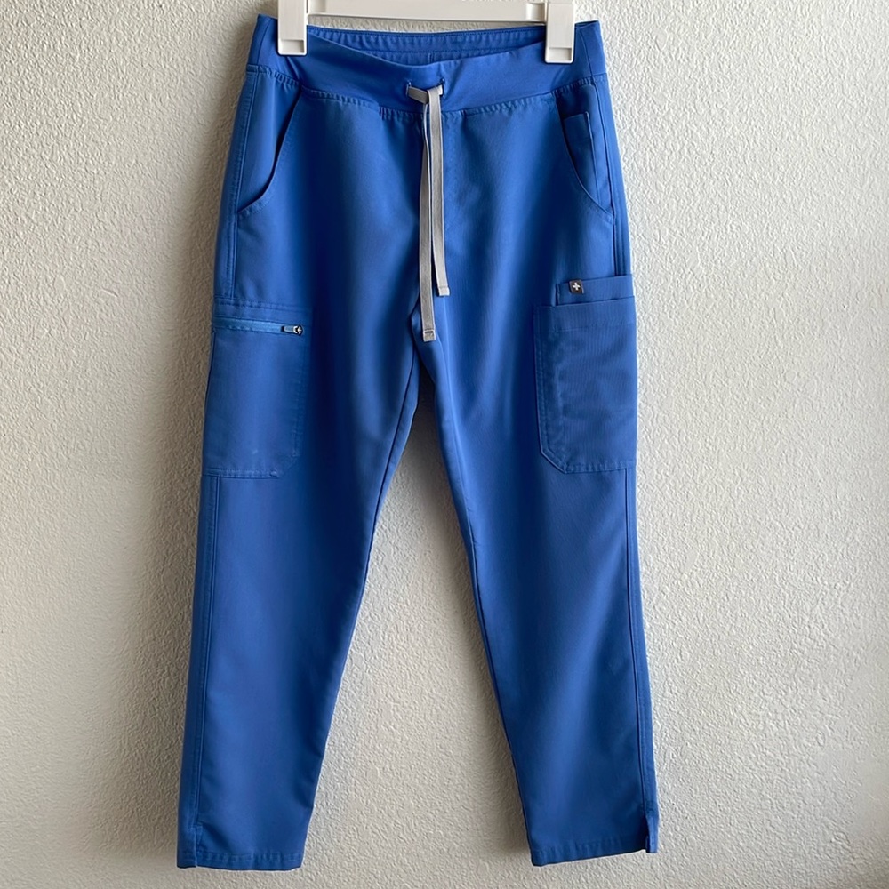 Figs Yola Skinny Scrub Pants 2.0 Small Petite in Ceil Blue